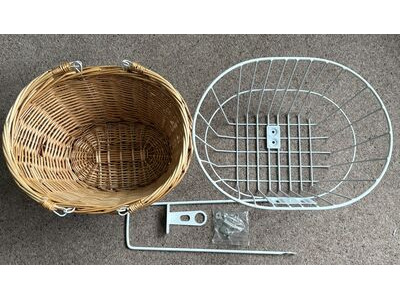 Reid Bikes Standard White Basket Kit + Wicker Basket for Vintage Bikes