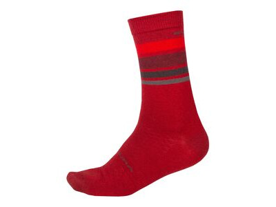 Endura BaaBaa Merino Stripe Socks Red